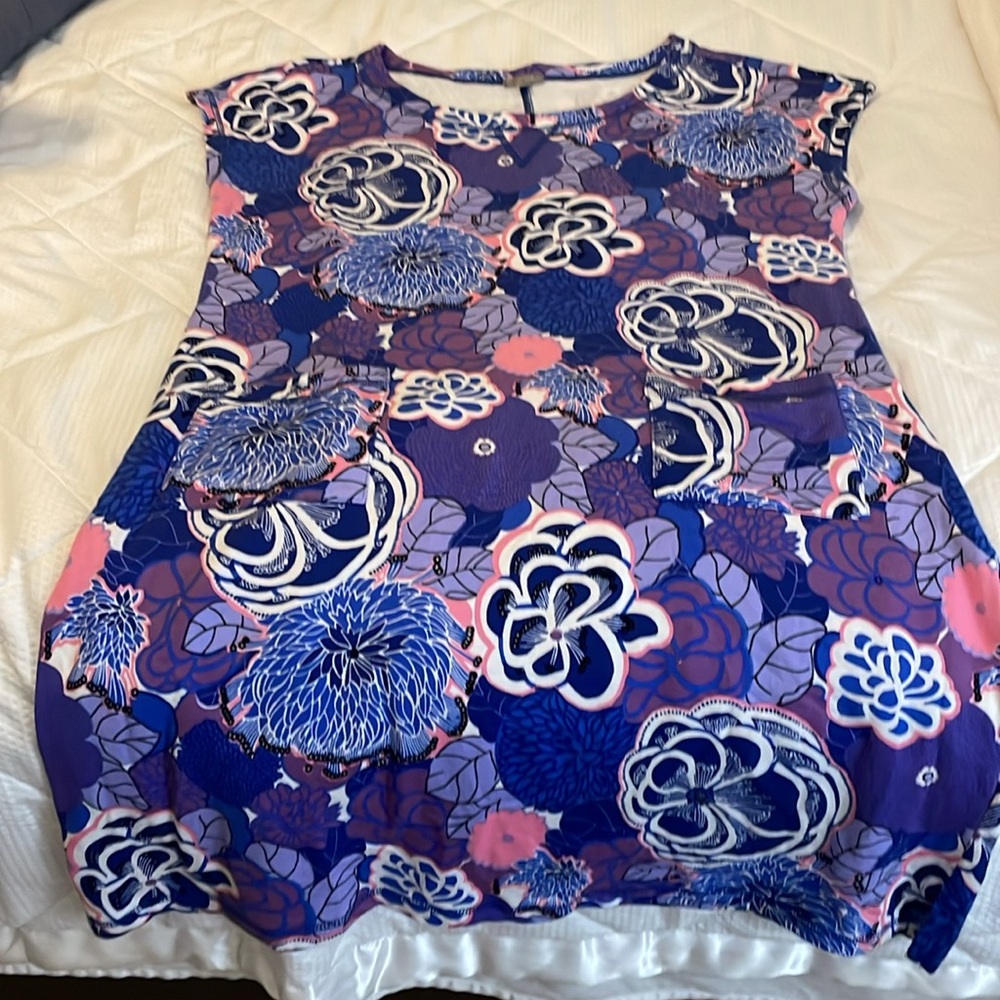 Purple Flowered Talbots Dress - Picture 2 of 4